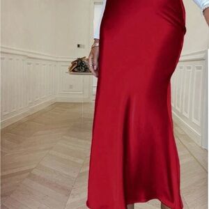 Chic Scarlet A-Line Skirt
